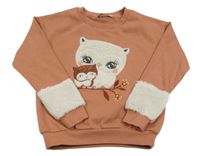 Hnedá mikina so sovou C&A