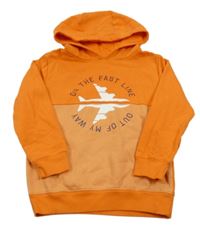 Oranžová mikina s lietadlom  a kapucňou Topolino