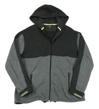 Černo-tmavošedá propínací mikina s kapucí John Lewis