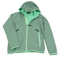 Zelená melírovaná pletená propínací funkční mikina s kapucí CMP