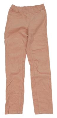 Ružové menšestrové elastické nohavice H&M