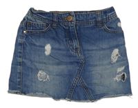 Modrá rifľová sukňa s vyšúchaním Next