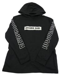 Čierna mikina s nápisom a kapucňou H&M