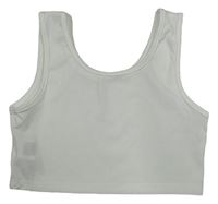 Smotanový rebrovaný crop top