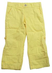 Žlté plátenné rolovacieé nohavice