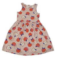 Svetloružové šaty s jablky zn. H&M