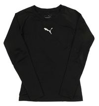 Černé funkční sportovní triko s logem PUMA