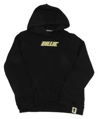 Čierna mikina s nápisom a kapucňou