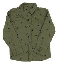 Khaki košeľa s dinosaurami