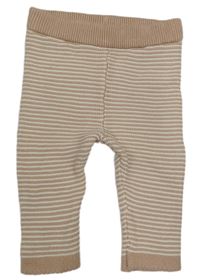 Bielo-pudrové pruhované pletené tepláky F&F