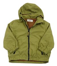 Khaki šušťáková jarná bunda s kapucňou H&M