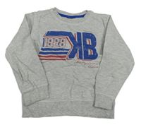 Sivá melírovaná ľahká mikina s nápisom