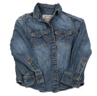 Tmavomodrá riflová košile s kapsami Next