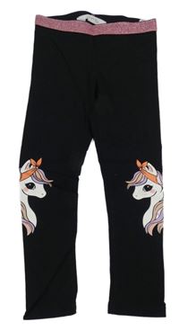 Černé legíny s jednorožci H&M