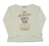 Smetanové triko s nápisy 