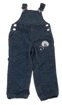 Tmavomodré laclové manšestráky s nášivkami Pocopiano