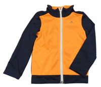 Oranžovo-tmavomodrá športová funkčná prepínaci mikina Decathlon