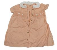 Marhuľové prepínaci šaty s výšivkami a golierikom M&S