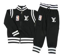 2 set - čierno-biela prepínaci mikina s nášivkami + tepláky - NBA