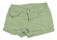 Zelené plátěné kraťasy H&M