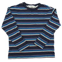 Tmavomodro-modré pruhované tričko H&M