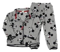 2 set - sivá fleecová prepínaci mikina s Mickeym + tepláky H&M