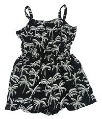 Čierny ľahký kraťasový overal s palmami H&M