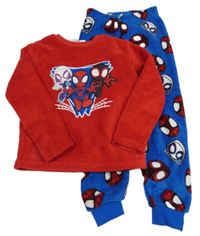 Červeno-modré plyšové pyžama so Spidermany zn. Primark