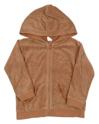 Svetlohnedá zamatová prepínaci mikina s kapucňou H&M