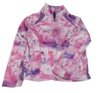 Růžovo-fialová propínací sportovní mikina s jednorožci Next