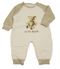 Světlerůžovo-béžový overal s medvídkem 