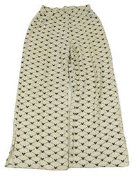 Smetanovo-šedé vzorované široké tepláky s Mickeym H&M