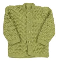 Svetlozelený rebrovaný prepínaci sveter