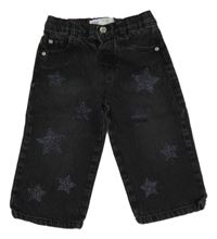 Tmavošedé široké rifle s hvězdami Zara