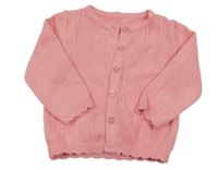 Růžový pruhovaný propínací svetr Nutmeg