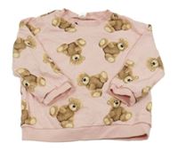 Ružová mikina s medvedíkmi H&M