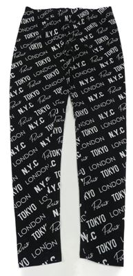 Černo-bílé legíny s nápisy Primark