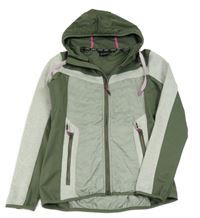 Zelená softshellovo/šusťákovo/pletená funkční bunda s kapucí CMP