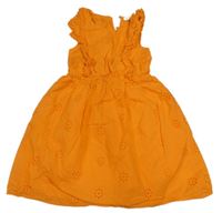 Pomerančové šaty s madeirou Primark