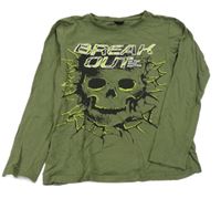 Khaki tričko s lebkou Chapter young