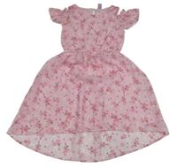 Svetloružové šifónové kvetované šaty Dopodopo