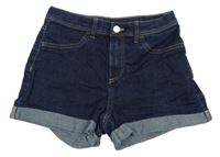 Tmavomodré rifľové kraťasy H&M