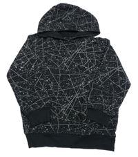 Čierno-biela vzorovaná mikina s kapucňou Urban