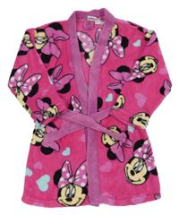 Fuchsiový plyšový župan s Minnie Disney
