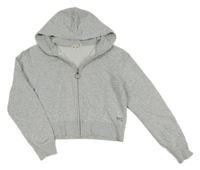 Svetlosivá prepínaci crop mikina s kapucňou H&M