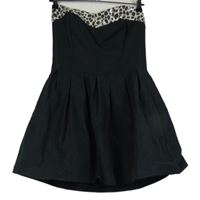 Dámské černo-vzorované korzetové šaty s flitry 