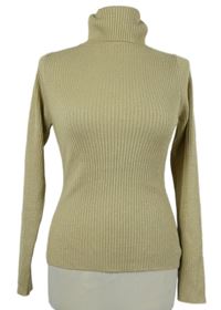 Dámský béžový třpytivý žebrovaný svetrový rolák New Look 