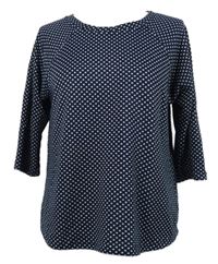 Dámské tmavomodré puntíkované triko Fransa 