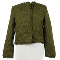 Dámský khaki pletený crop kabátek Primark 