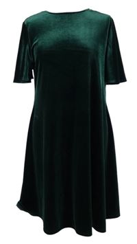 Dámské tmavozelené sametové šaty Primark 